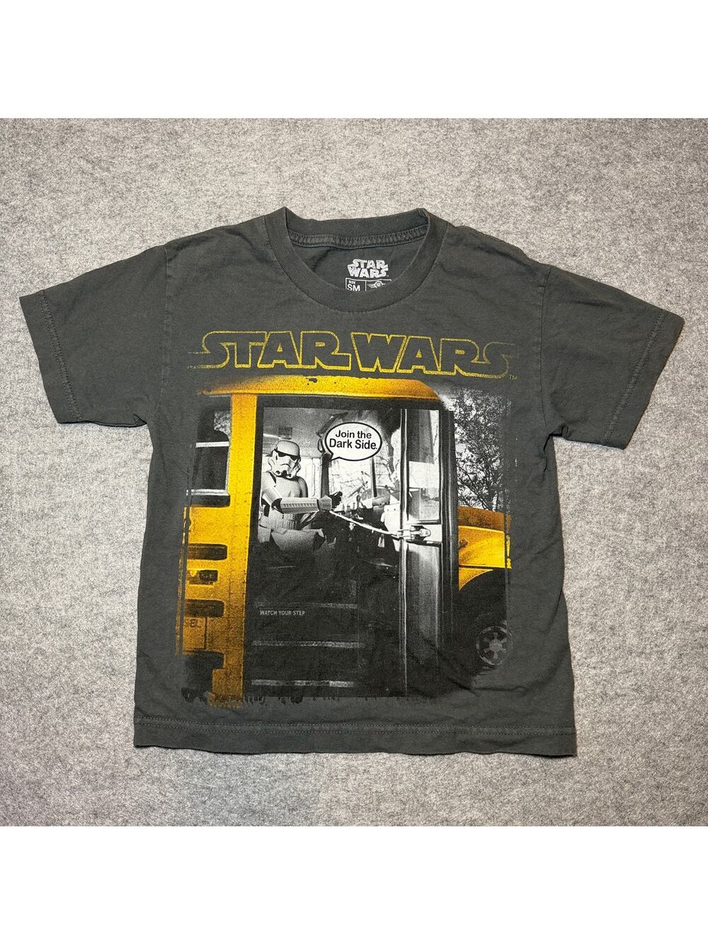 Star Wars Kids Unisex SM Gray Yellow Short Sleeve Graphic Tee